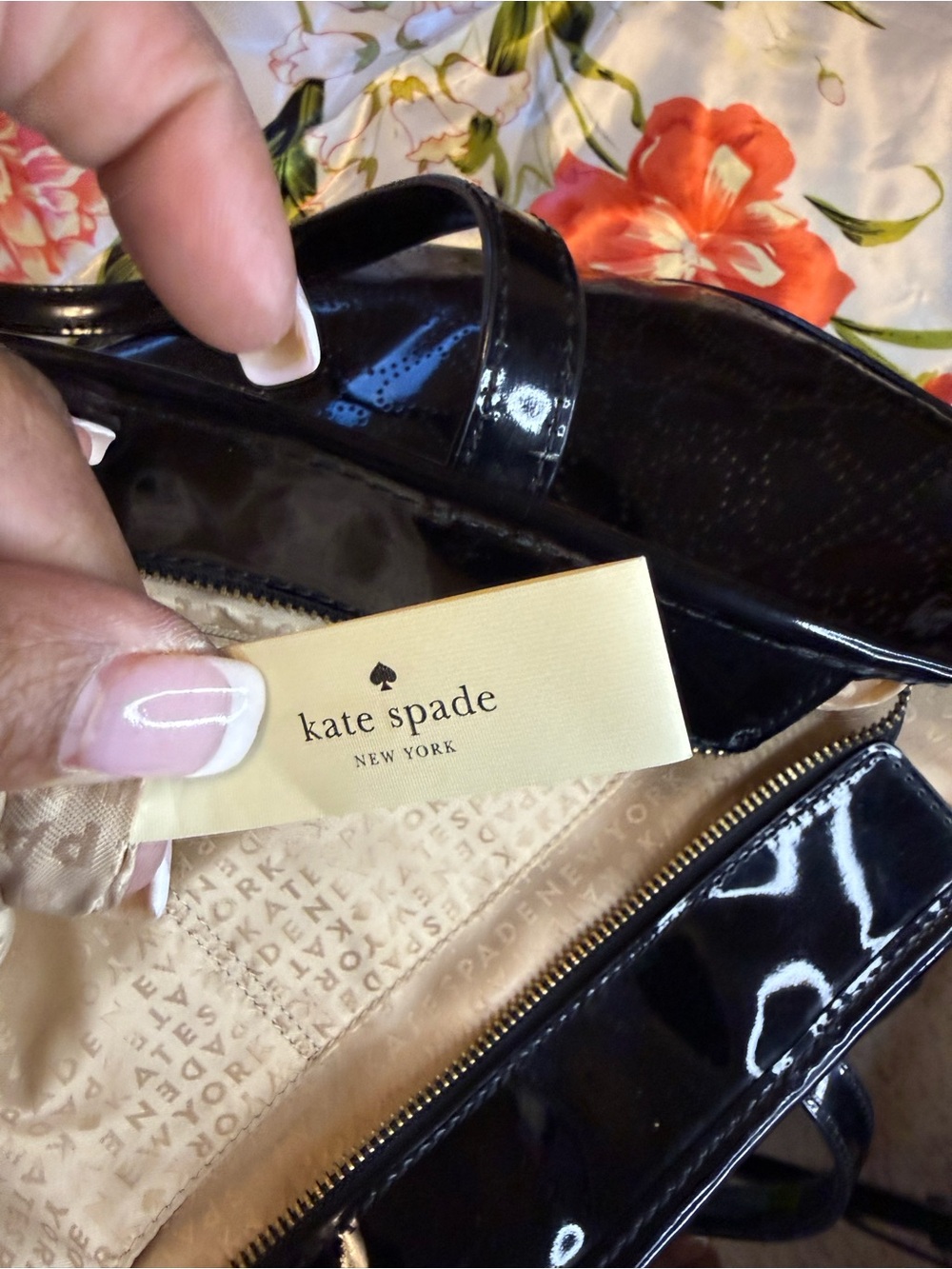 Kate Spade New York Perforated Patent Leather Tote Bag – Black - Picture 14 of 16